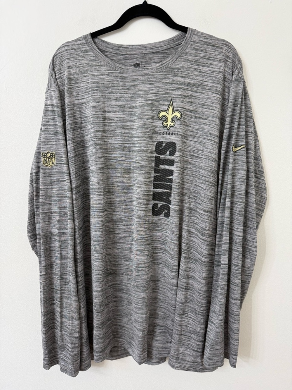 {3XL} Nike New Orleans Saints NFL Gray Long Sleeve Performance Tee